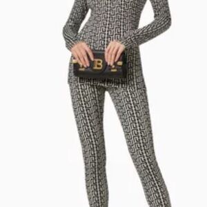 Balmain Black and White Patterned Jumpsuit